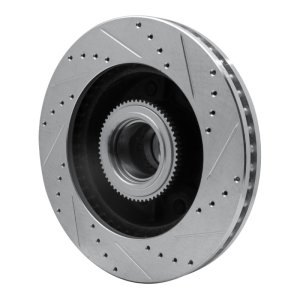 Ford F-250 Brake Rotor (1) - Front Left - R1 Concepts - Drilled & Slotted - Silver - `06-`12